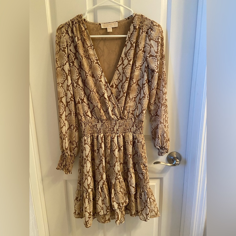 Michael Kors Snake Print Dress with ruffles
